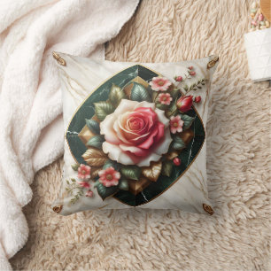Rose Arrangement on Elegant Marble Cushion