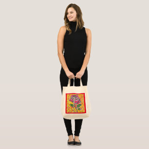 Rose art design original unique decorative tote bag