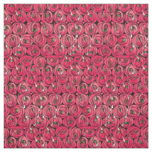 Rose Art Nouveau Rennie Macintosh Graphic Fabric