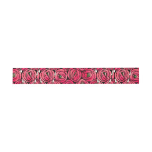 Rose Art Nouveau Rennie Macintosh Graphic Invitation Belly Band