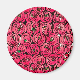 Rose Art Nouveau Rennie Macintosh Graphic Magnet