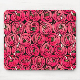 Rose Art Nouveau Rennie Macintosh Graphic Mouse Pad