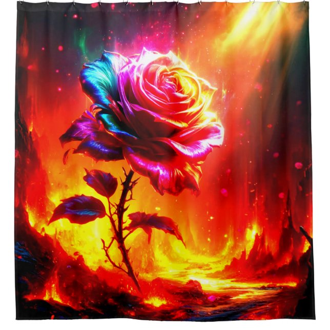 Rose Art Shower Curtain (Front)