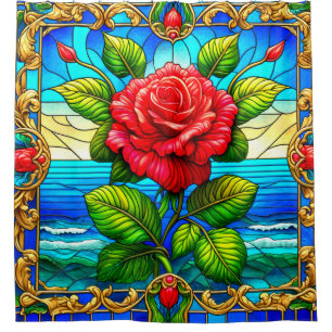 Rose Artwork Shower Curtain