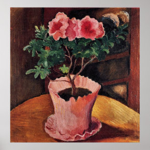Rose Azaleas by August Macke Poster