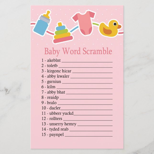 Rose Baby toys Baby word scramble game (Front)