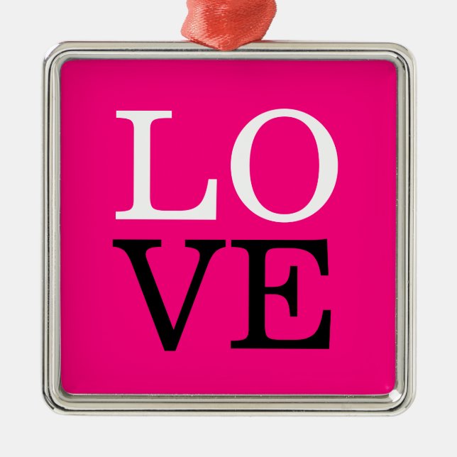 Rose Background Love Wedding Metal Ornament (Front)
