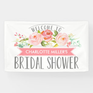 Rose Banner Bridal Shower Banner