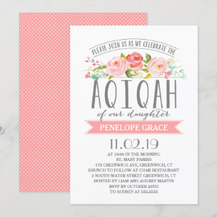 Rose Banner   Girl AQIQAH Invitation