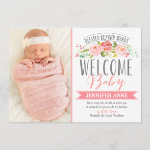 Rose Banner Girl Birth Announcement