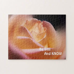 Rose Be Still Inspirational Quote  Jigsaw Puzzle