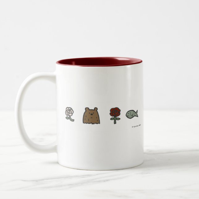Rose-Bear-Rose-Fish mug (Left)