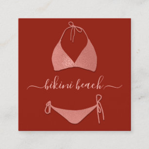 Rose Bikini Lingerie Beach Costume Underwear Shop Square Business Card