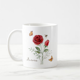 Rose Birth Month Flower Coffee Mug