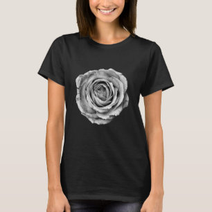Rose Black And White Pretty Flower T-Shirt