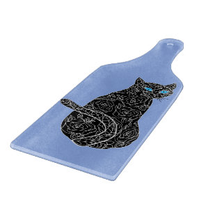Rose Black Cat Cutting Board - Choose Colour