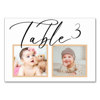 Rose black Elegant Wedding Photo Table Number 