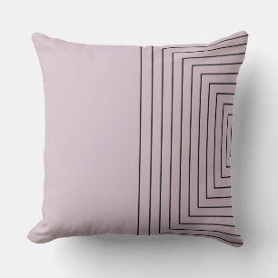 Rose Black Nested Squares Throw Pillow