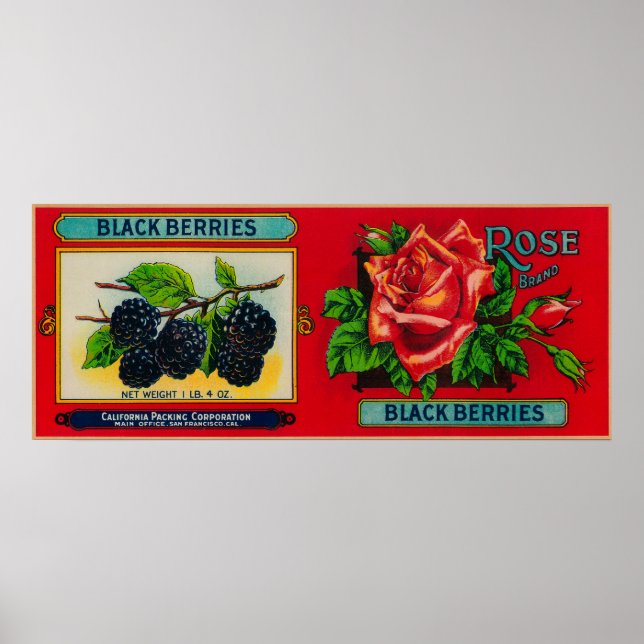 Rose Blackberry Label Poster (Front)