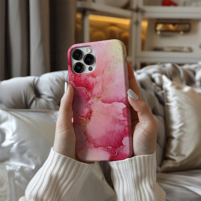 Rose Bloom – Pink Watercolor & Gold Phone Case (Creator Uploaded)