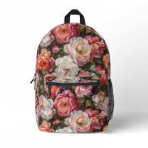 Rose Blooms Oil Painting Backpack