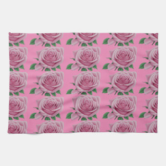 "Rose Blossoms: Modern Pink Kitchen Towel