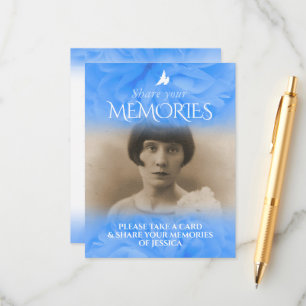 Rose blue funeral share your memories card