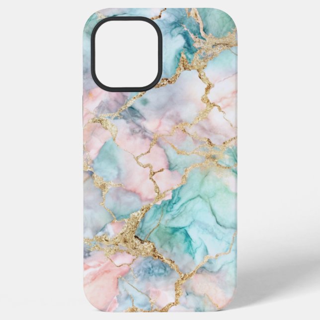 Rose Blue Gold Marble iPhone Case (Back)