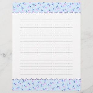 Rose Blue Letter Head Custom Letterhead