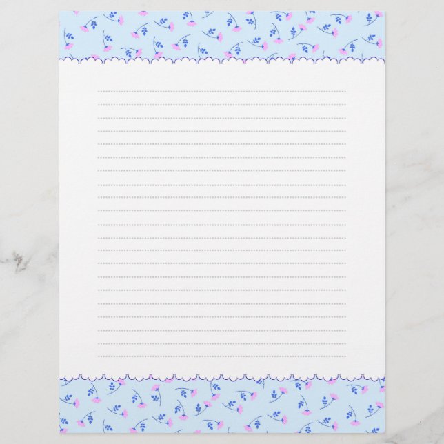 Rose Blue Letter Head Custom Letterhead (Front)