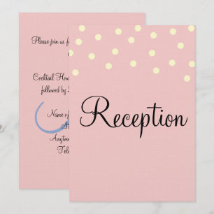 Rose Blue Monogram Reception Invitation