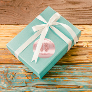 Rose Blus Glitter Feet Baby Shower Favour Thank Yo Classic Round Sticker