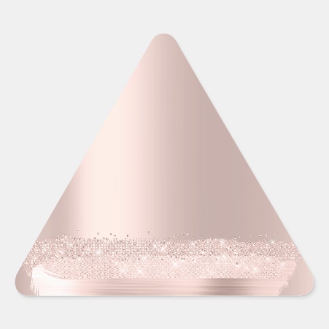 Rose  Blush Bridal Name Strokes Lines Triangle Sticker (Front)