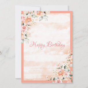 Rose Blush Floral Script Watercolor Female