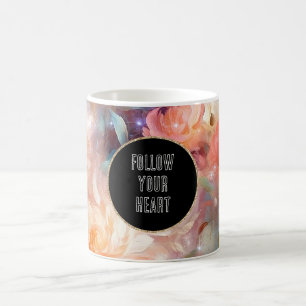 Rose Blush Peach Orange Floral  Coffee Mug