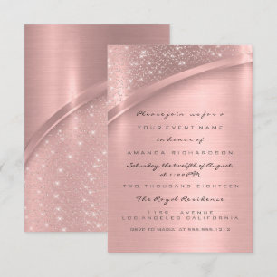 Rose Blush Pink Glitter Bridal Shower Wedding Invitation