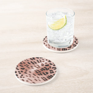 Rose Blush Pink Leopard Coaster
