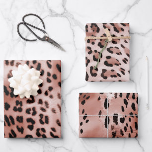 Rose Blush Pink Leopard Wrapping Paper Sheet