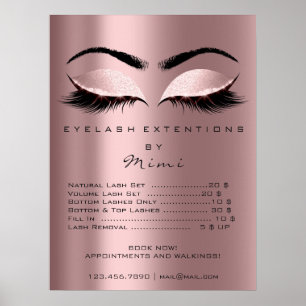 Rose Blush Pink  Makeup Eyes Lashes Prices Poster