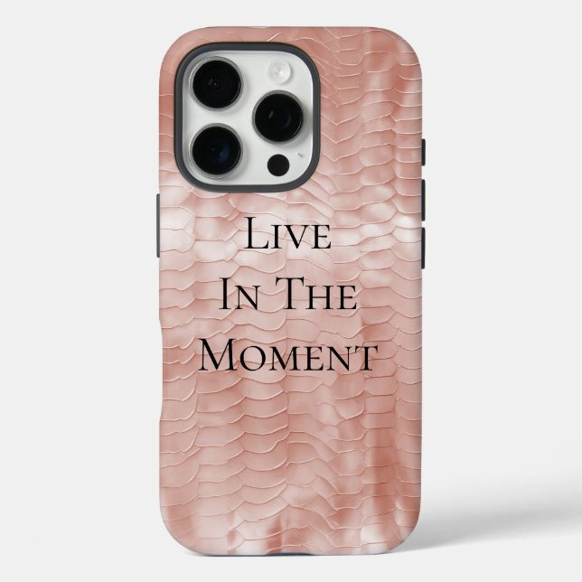 Rose Blush Pink Snake Print Case-Mate iPhone Case (Back)