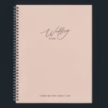Rose Blush Pink Wedding Plans Notebook<br><div class="desc">Gorgeous rose blush pink notebook for the soon-to-be bride. Calligraphy on the front and small black heart on the back. Perfect for note taking and memory keeping. Kimberly Brett</div>