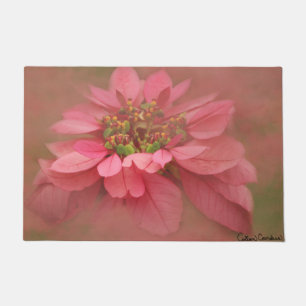 Rose Blush Poinsettias Digital Art Doormat