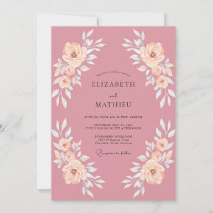 Rose Blush Romantic Floral Wedding Invitation