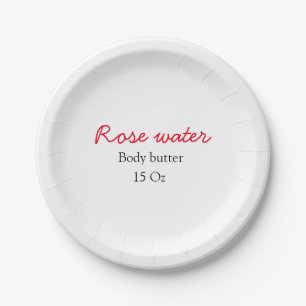 Rose body butter add your text name custom weight paper plate