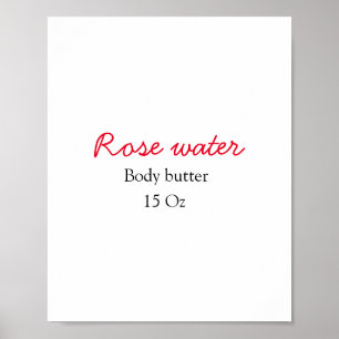 Rose body butter add your text name custom weight poster