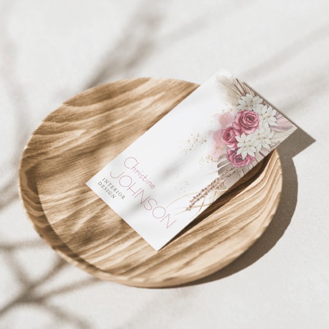 Rose Boho Bohemian Chic Business Card (Creator Uploaded)