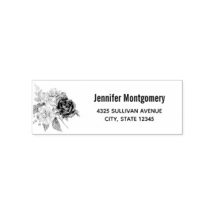 Rose Boho Flower Bouquet Self-inking Stamp