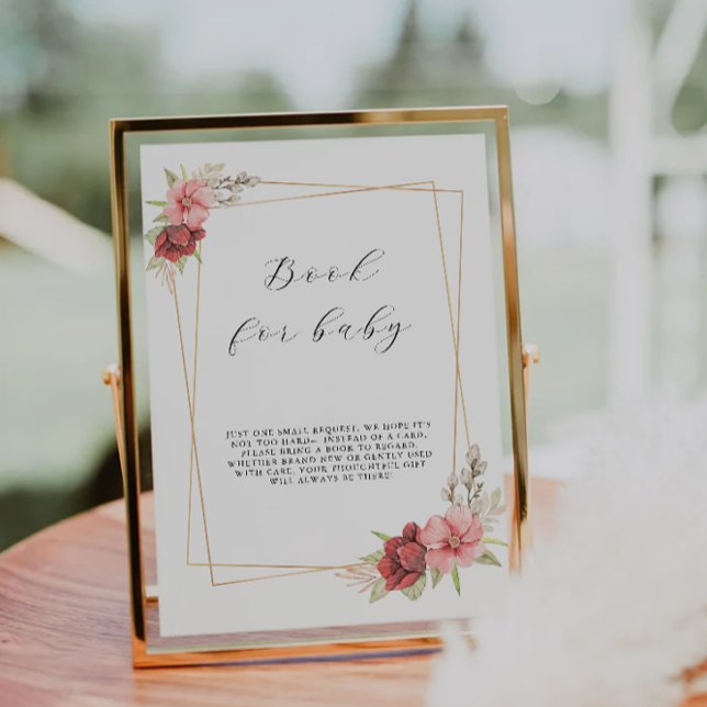 Rose Book for Baby Sign, Baby Shower Invitation (Rose Book for Baby Sign, Baby Shower Invitation)
