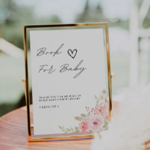 Rose Book for Baby Sign, Baby Shower Invitation