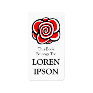 Rose Bookplate Label